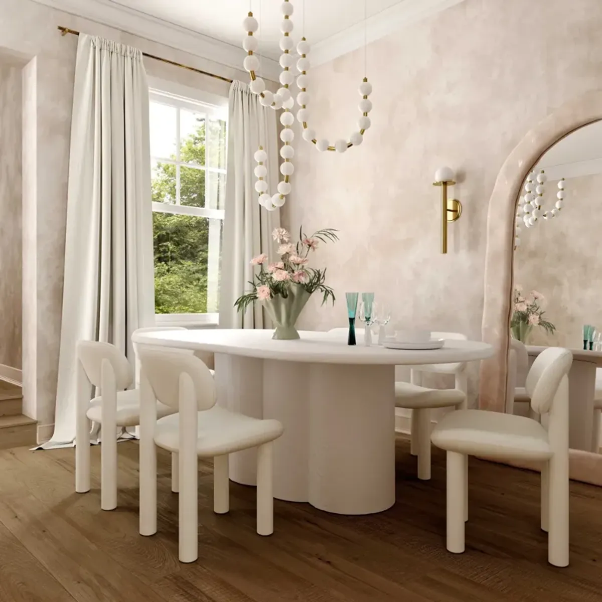 Cassini Dining Chair - Ivory White Velvet