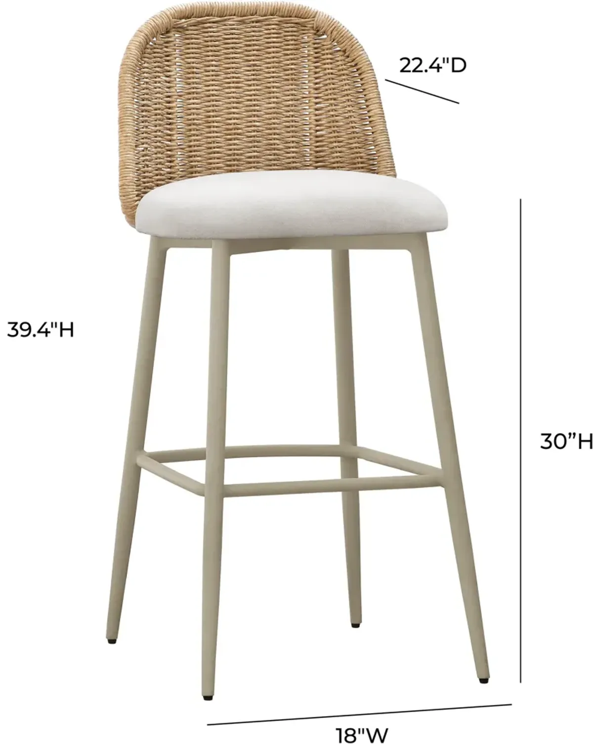 Shorefront Outdoor Bar Stool