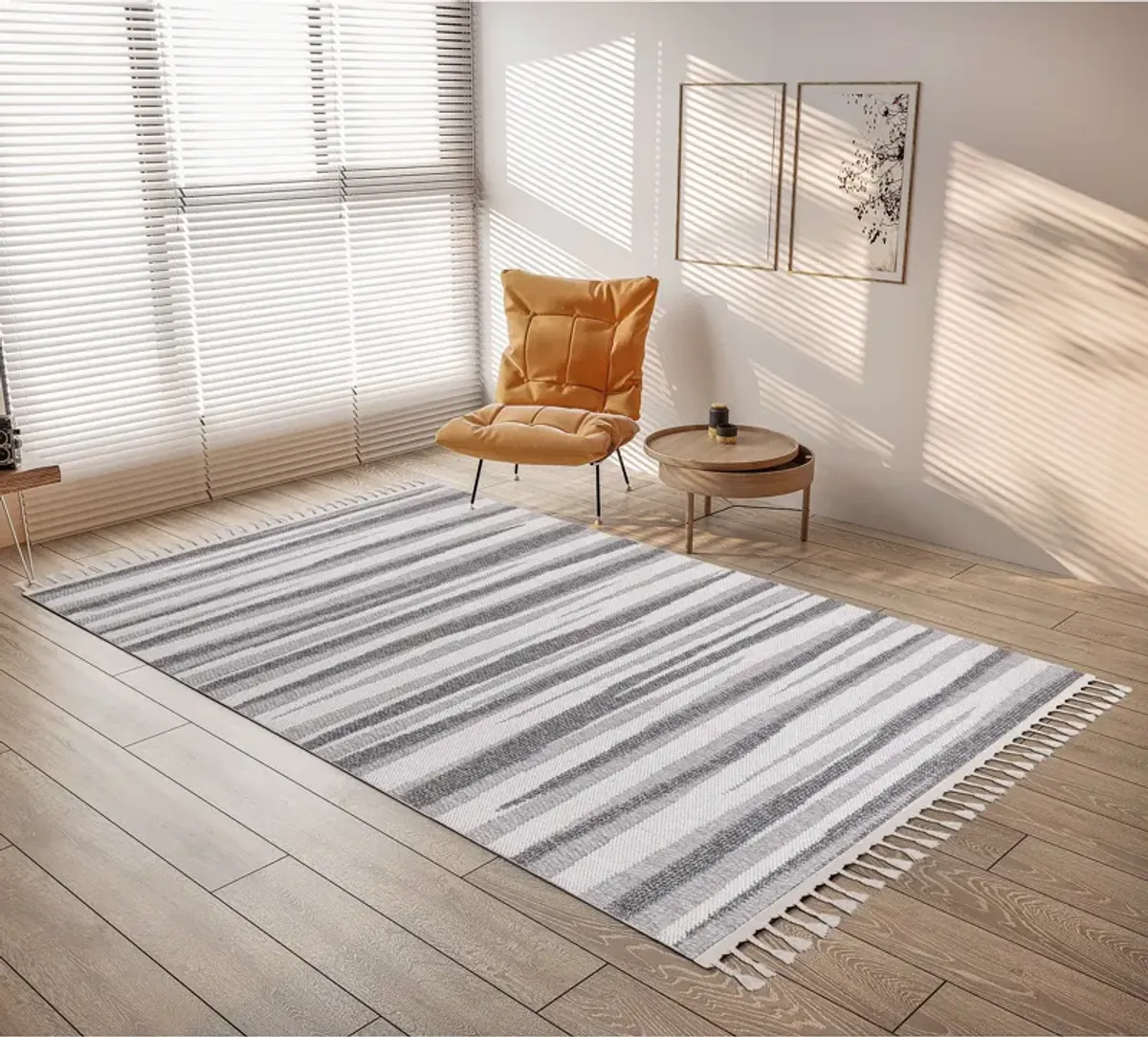 Nanami 5' x 8' Area Rug - Gray/Beige