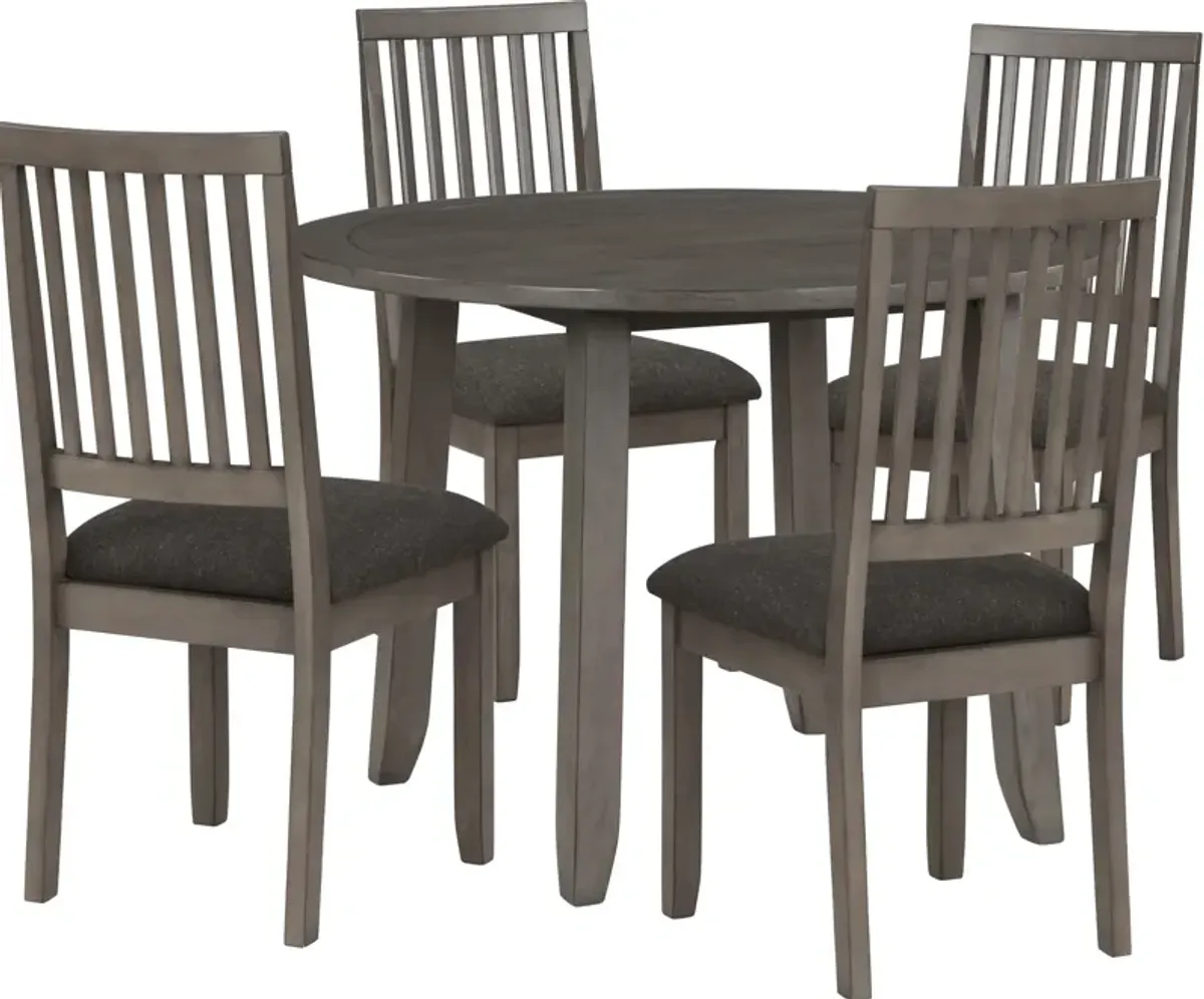 Leandra Round Dining Table and 4 Dining Chairs