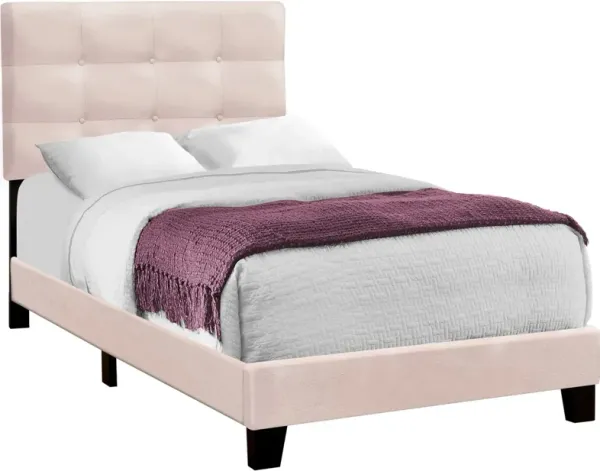 Luella Twin Upholstered Bed - Pink