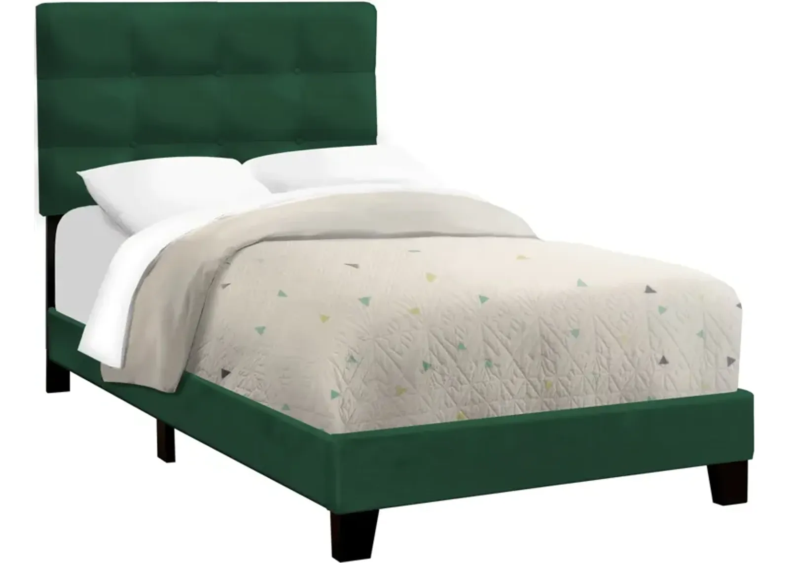 Luella Twin Upholstered Bed - Green