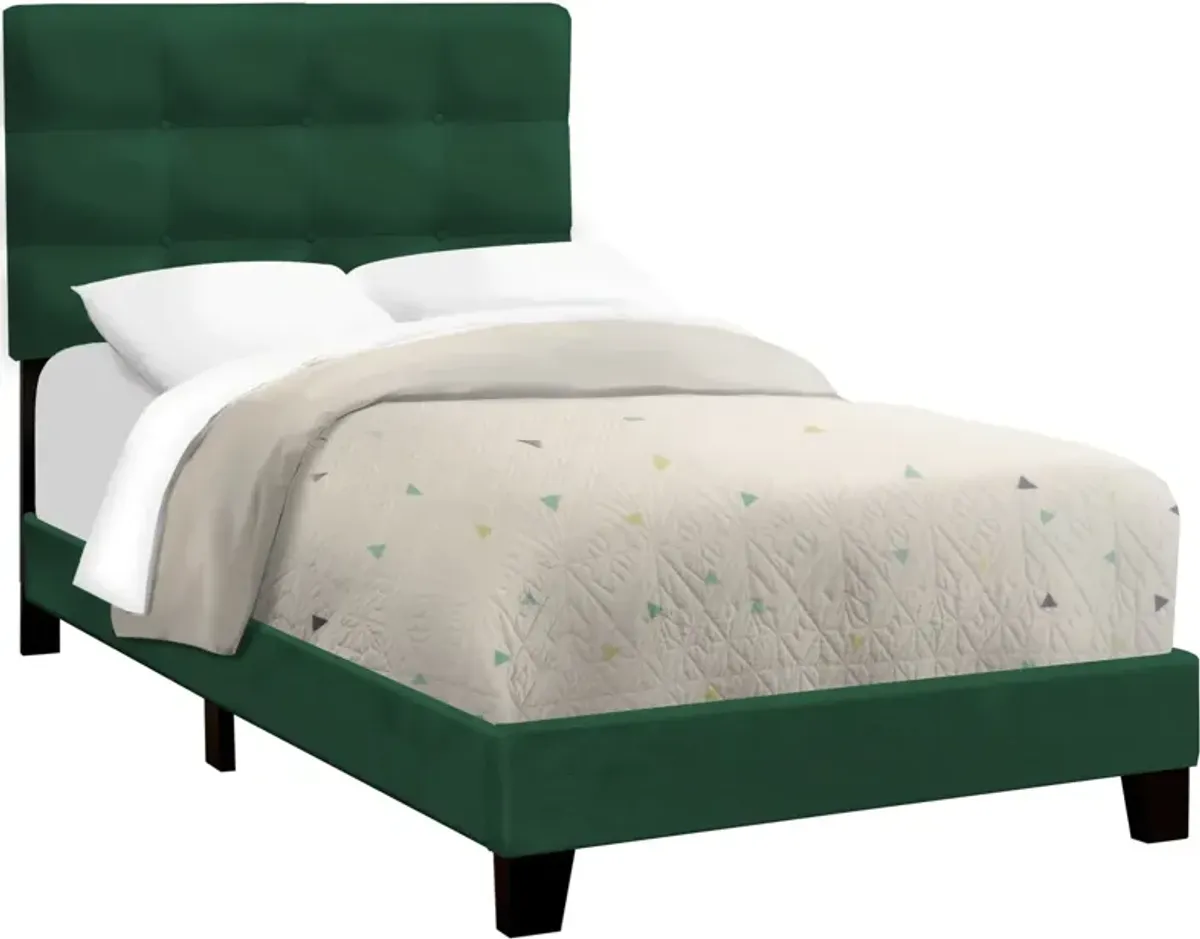 Luella Twin Upholstered Bed - Green