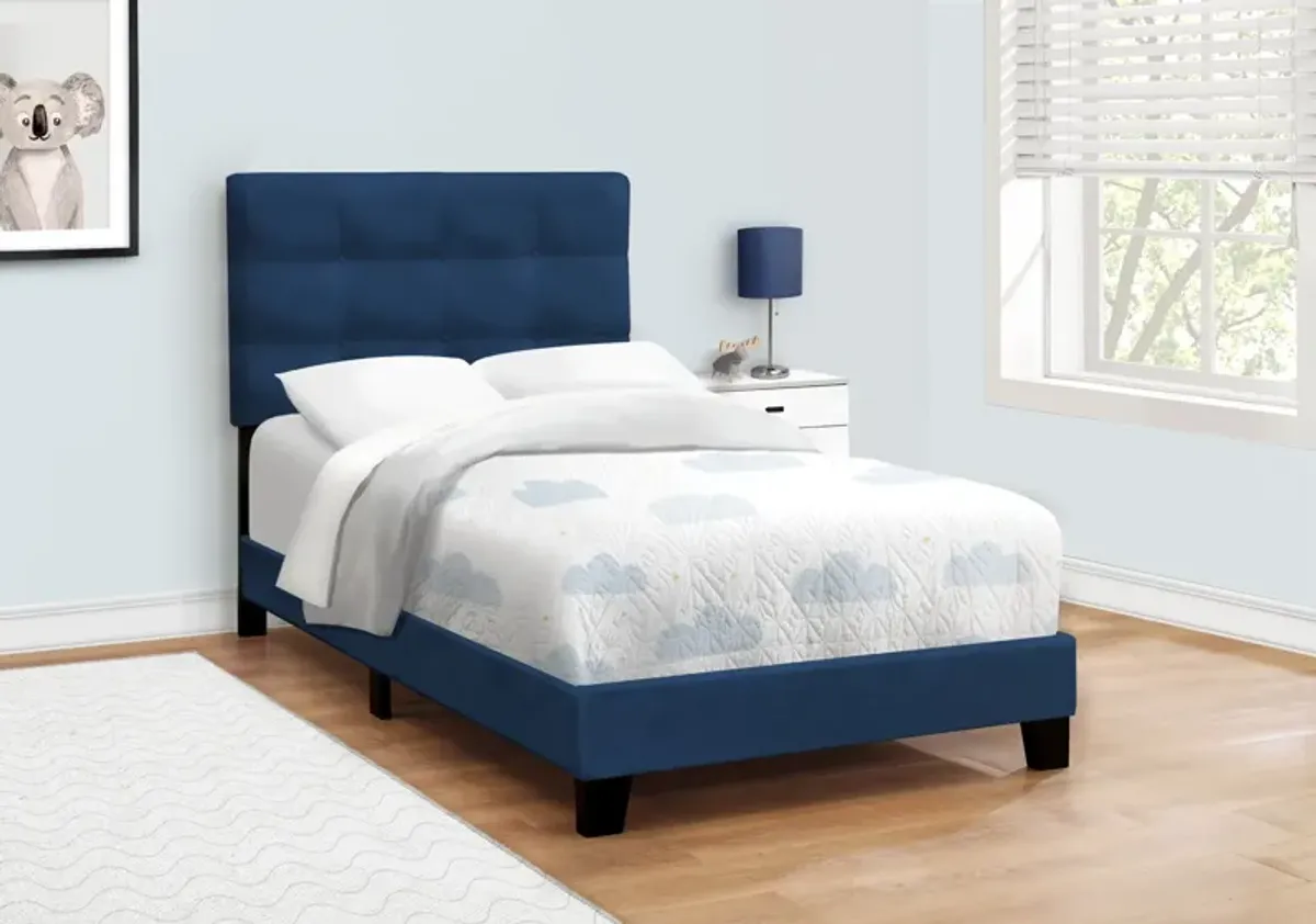 Luella Twin Upholstered Bed - Blue