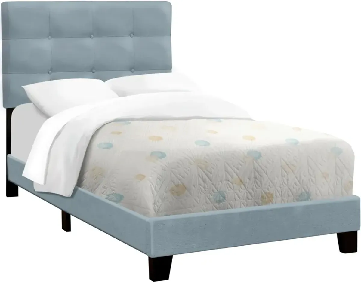 Luella Twin Upholstered Bed - Light Blue