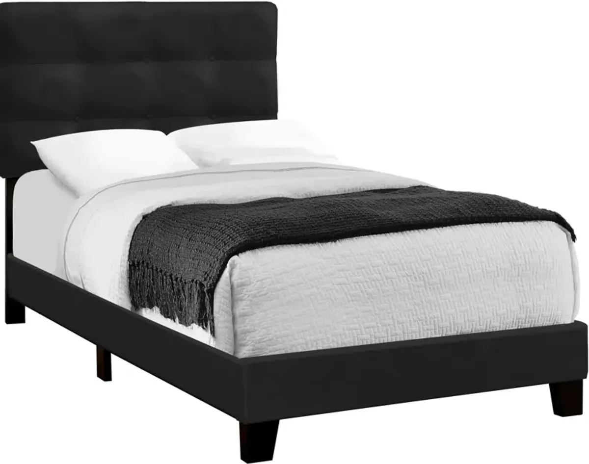 Luella Twin Upholstered Bed - Black