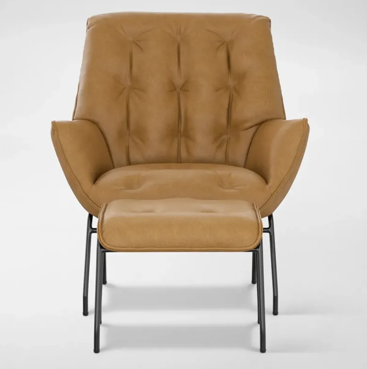 Fraizer Accent Chair and Ottoman Set - Camel