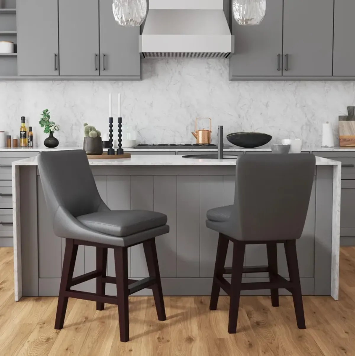 Thane Counter-Height Swivel Stool - Gray