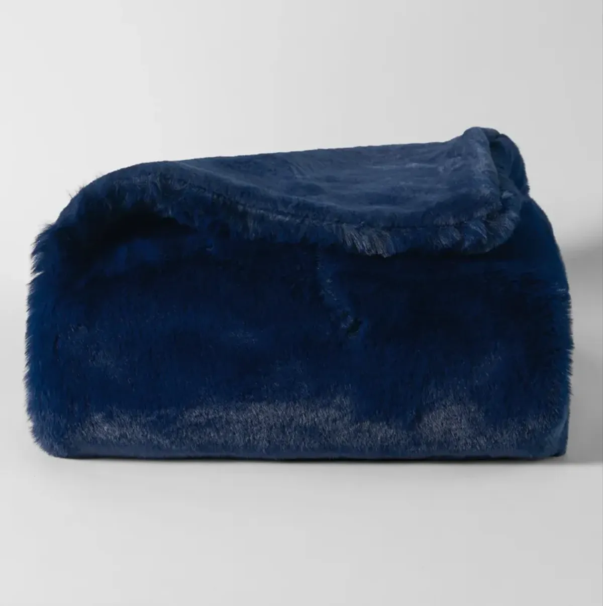 59" x 79" Luxe Faux Throw - Big Bear Blue