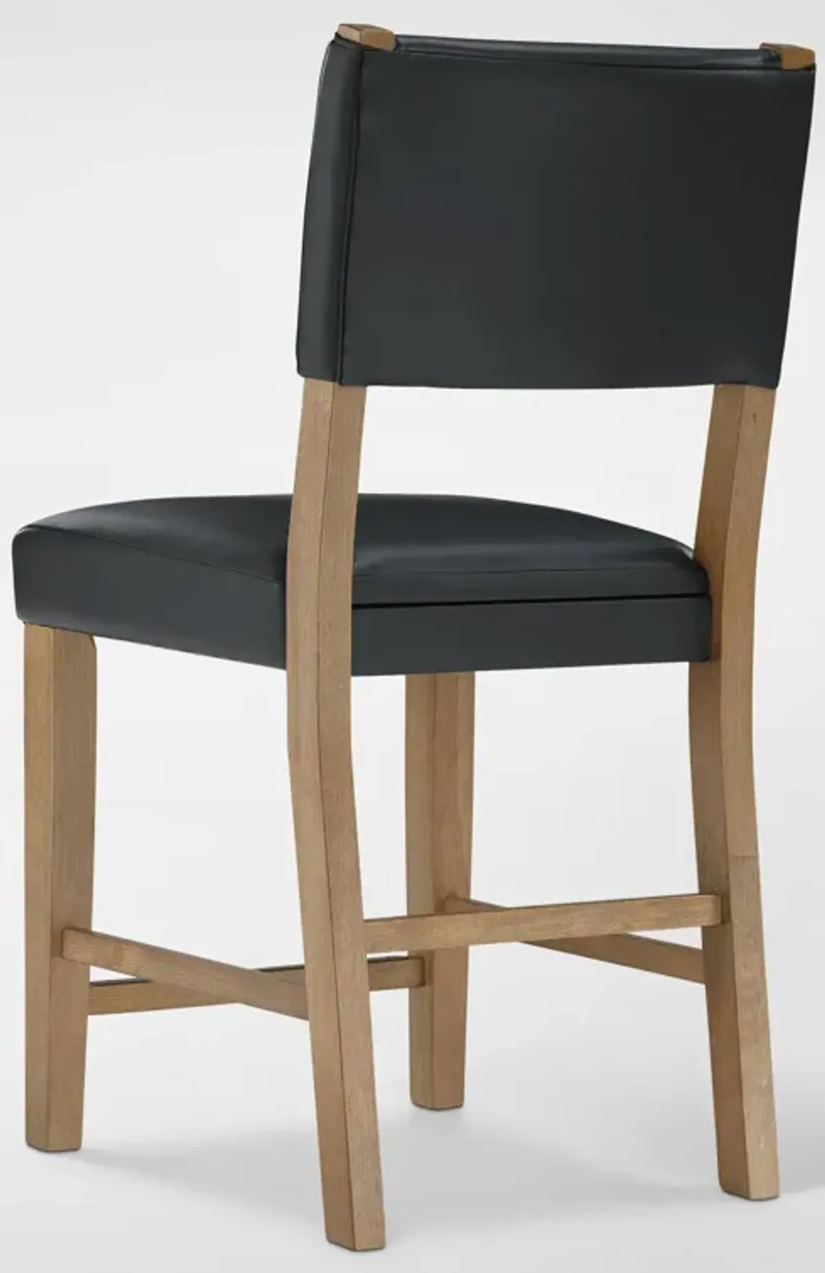 Auburn Counter-Height Upholstered Stool - Black/Natural Legs