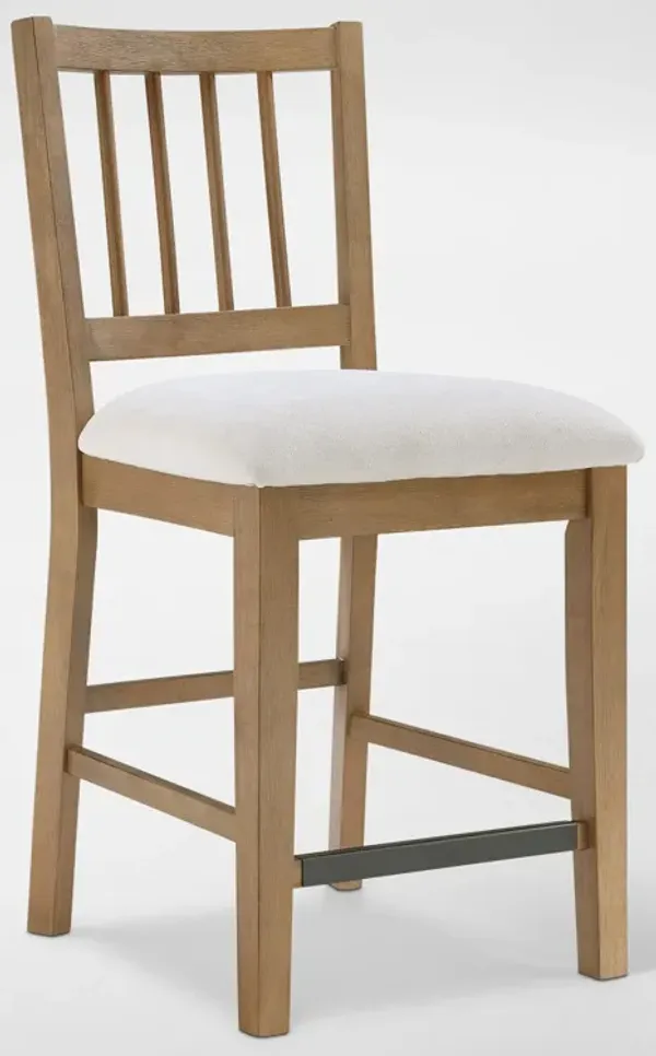 Auburn Counter-Height Spindle-Back Stool - White/Natural Legs