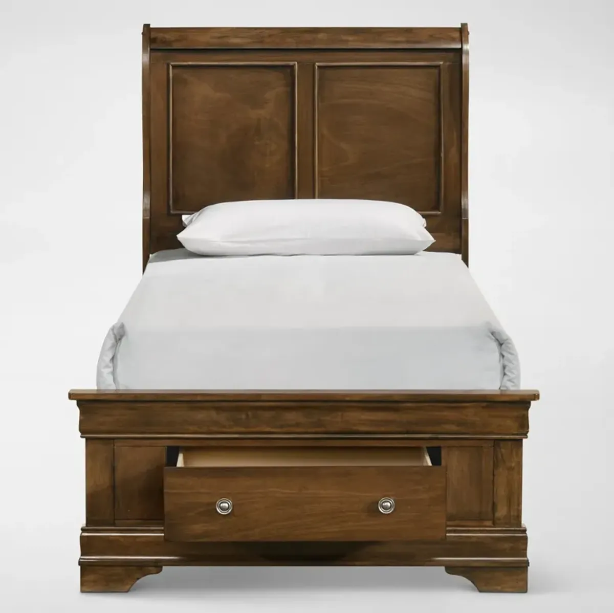 Louis 6-Piece Storage Bedroom Set with Dresser, Mirror and Nightstand - Twin