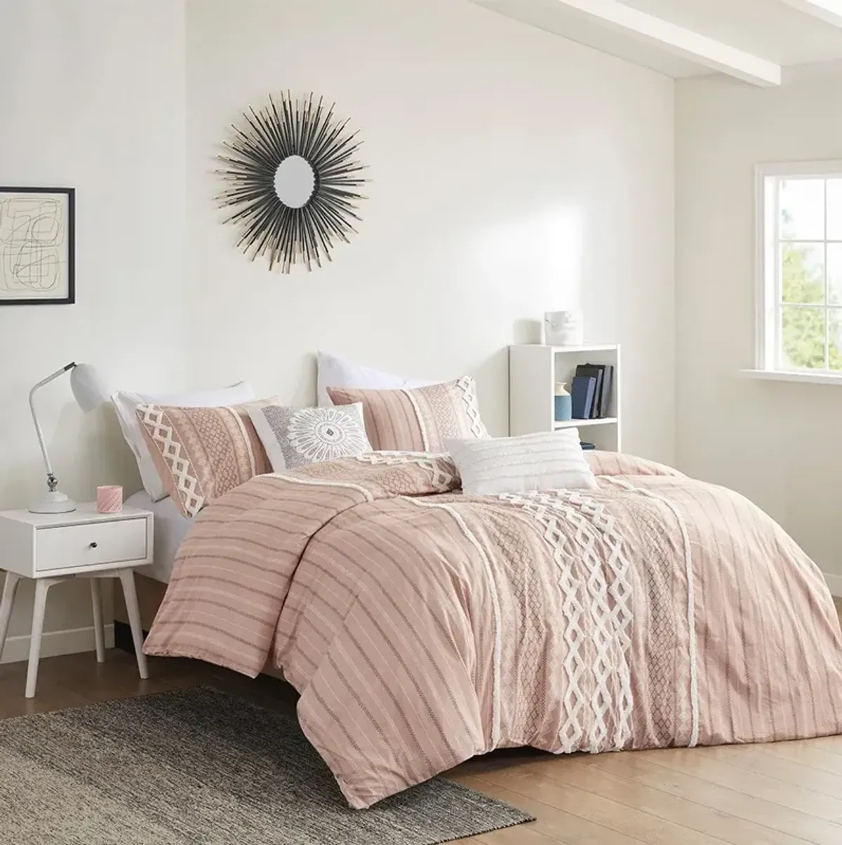 Kashton Full/Queen Comforter Set - Blush