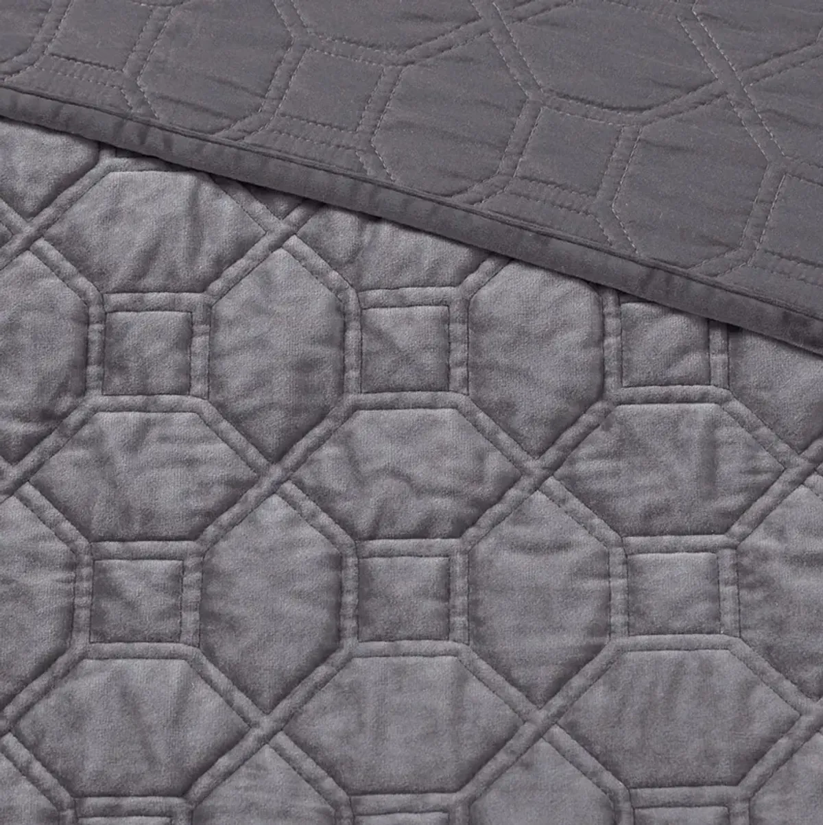 Coraline Full/Queen Quilt Set - Gray