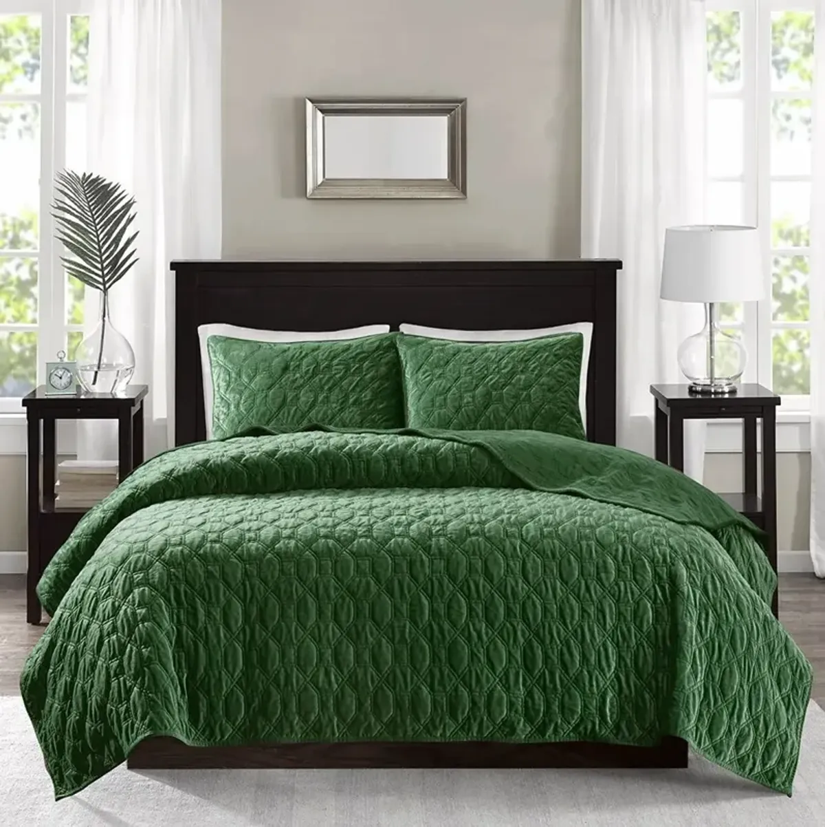 Coraline Full/Queen Quilt Set - Green