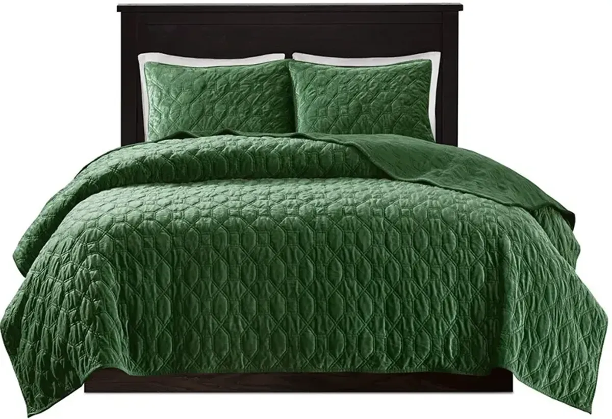 Coraline Full/Queen Quilt Set - Green