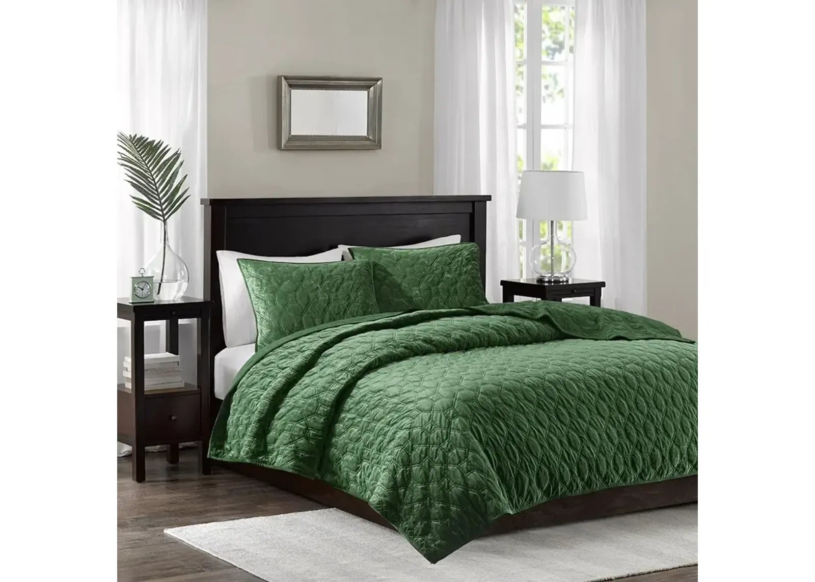 Coraline Full/Queen Quilt Set - Green