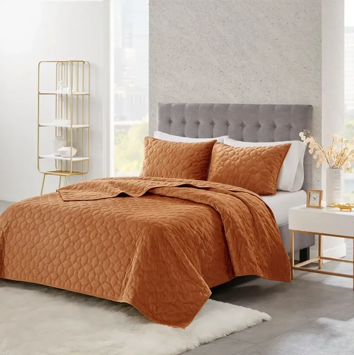 Coraline King/California King Quilt Set - Rust