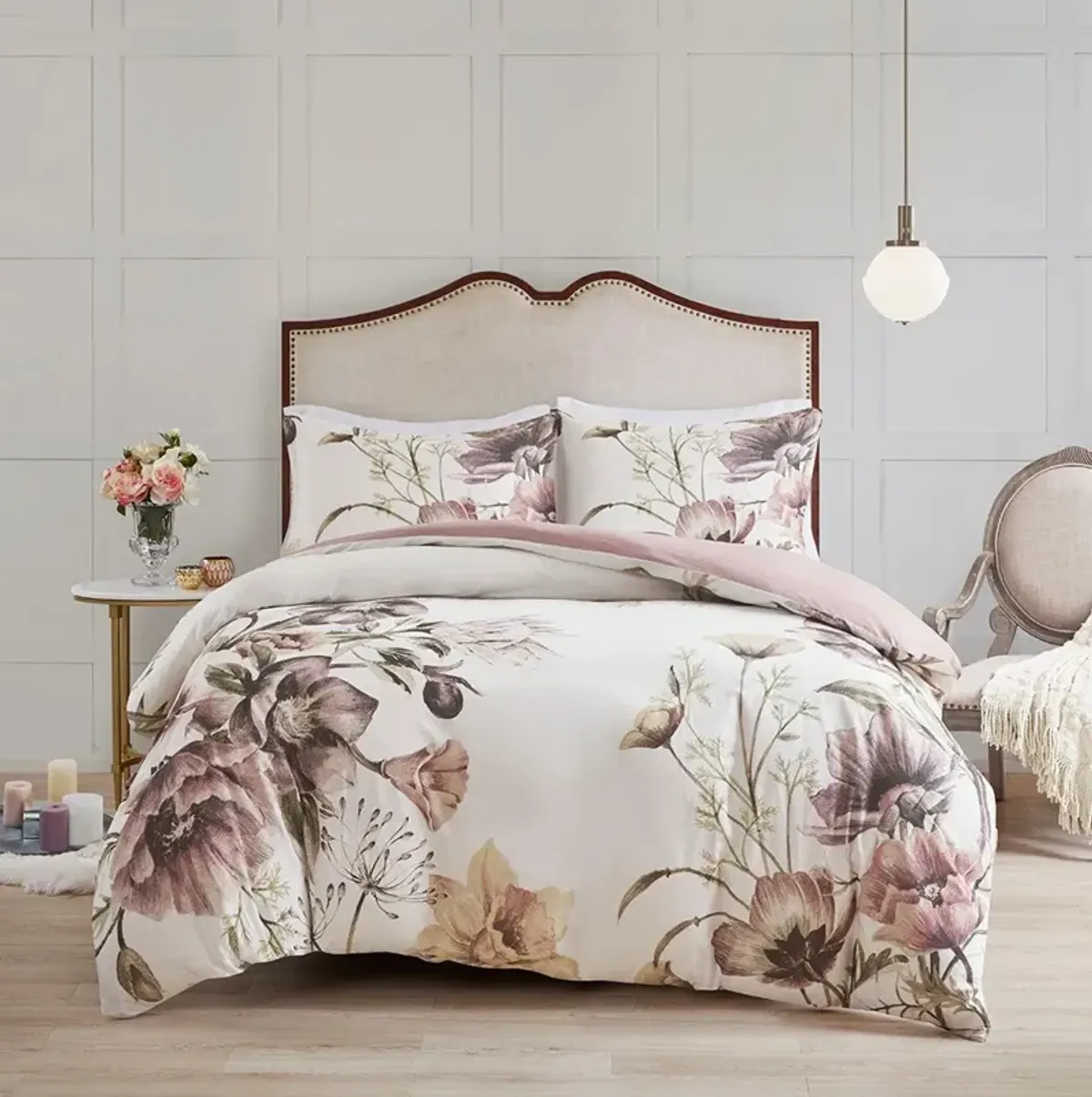 Davina Full/Queen Duvet Cover Set - Blush