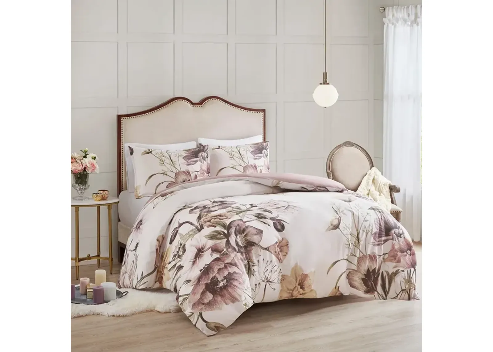 Davina Full/Queen Duvet Cover Set - Blush