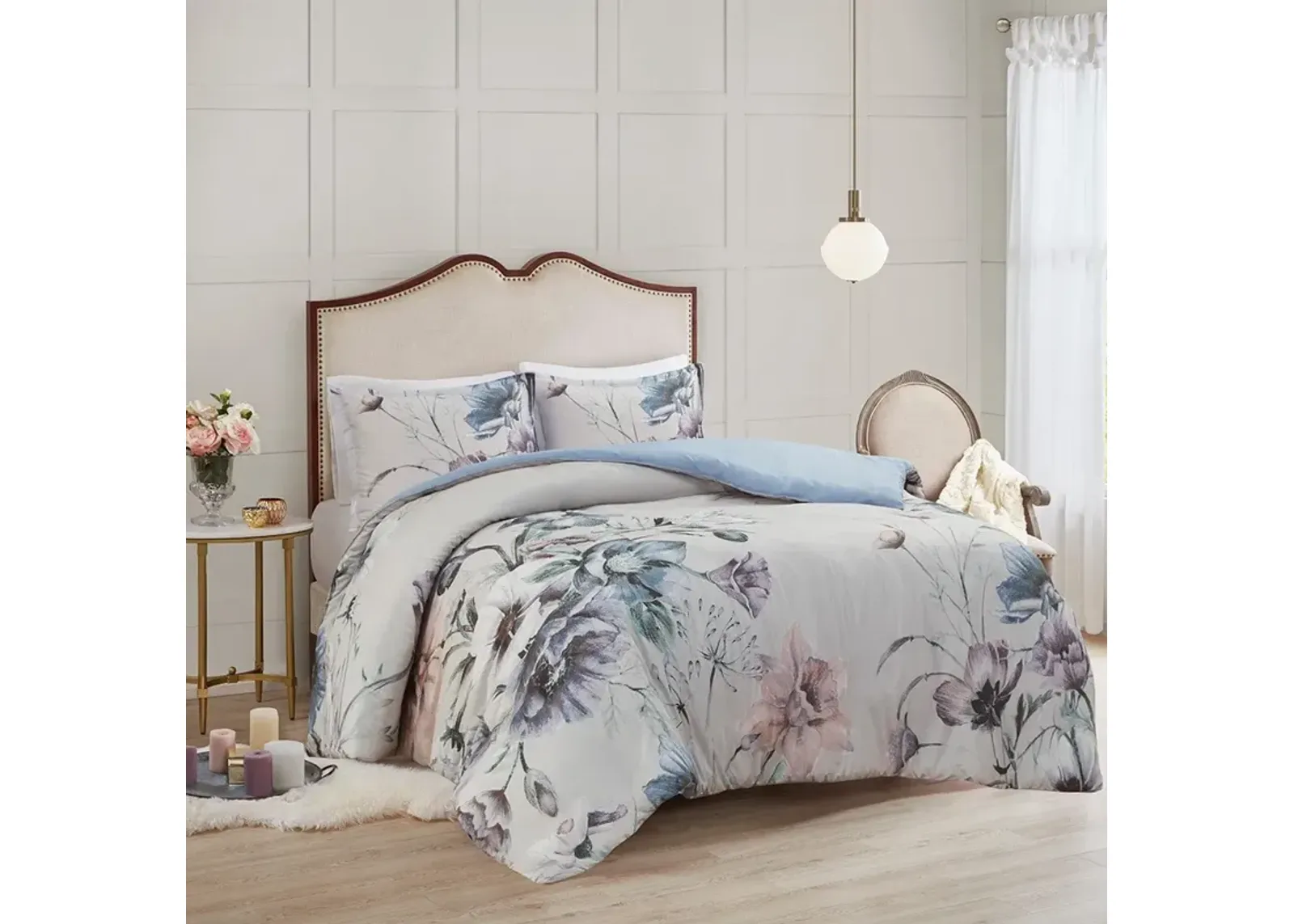 Davina King/California King Duvet Cover Set - Blue