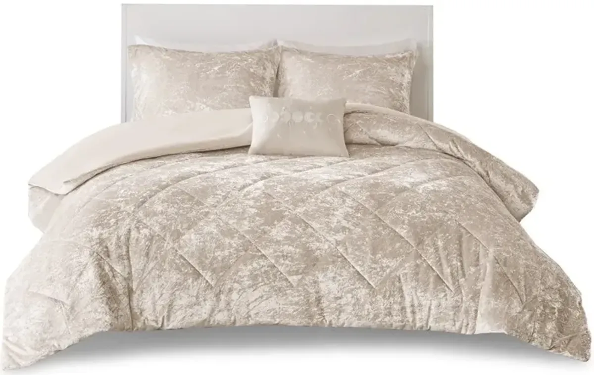 Briella King/California King Duvet Cover Set - Champagne