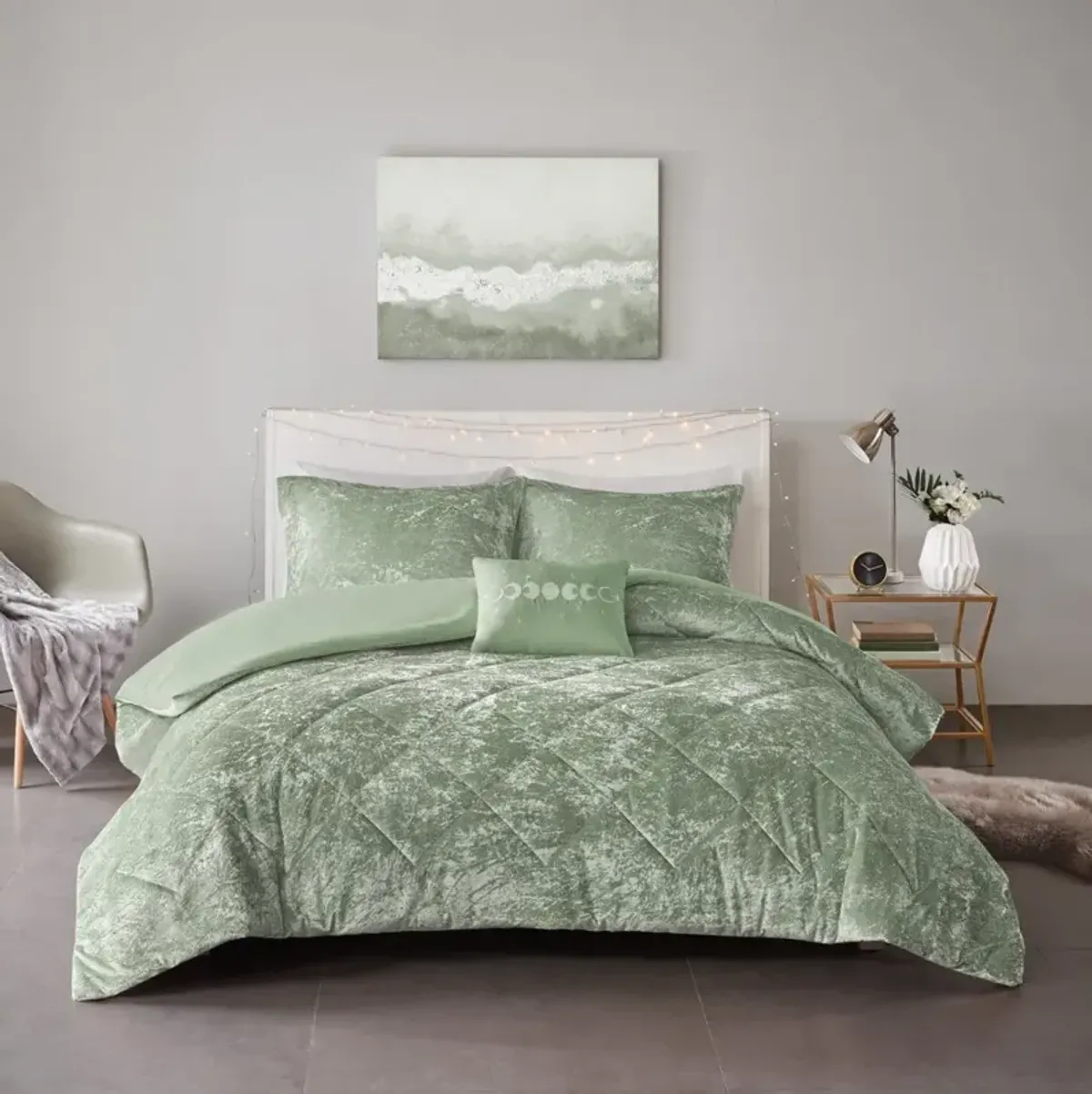 Briella Full/Queen Duvet Cover Set - Green