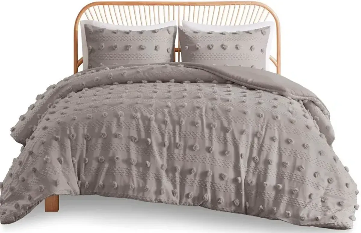 Kamila Full/Queen Duvet Cover Set - Gray