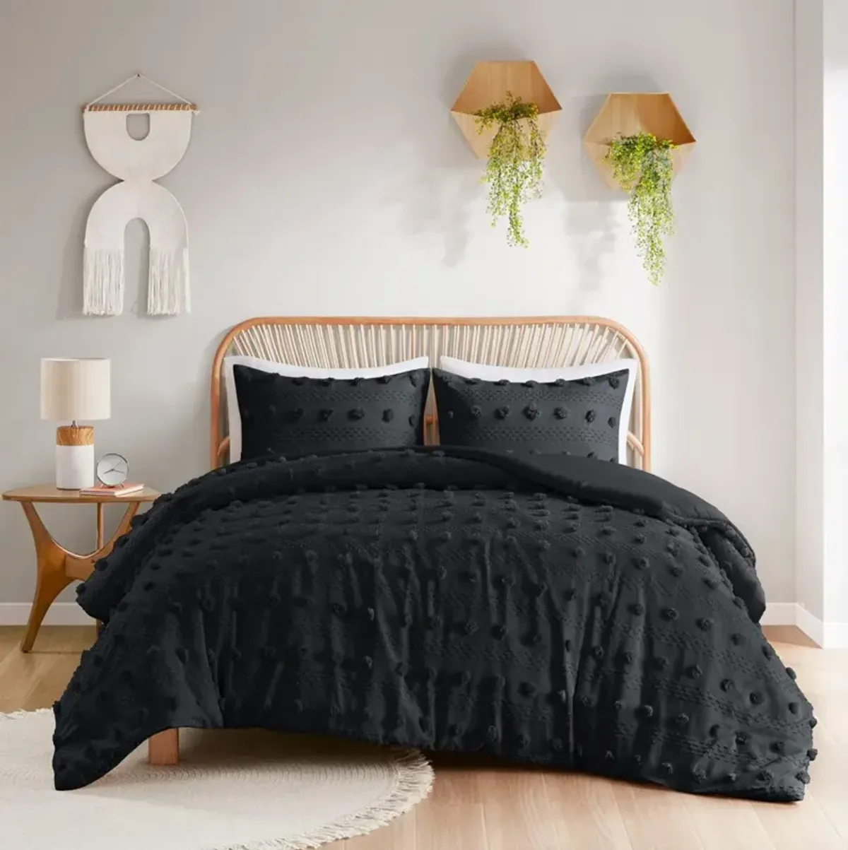 Kamila Twin/Twin XL Duvet Cover Set - Black