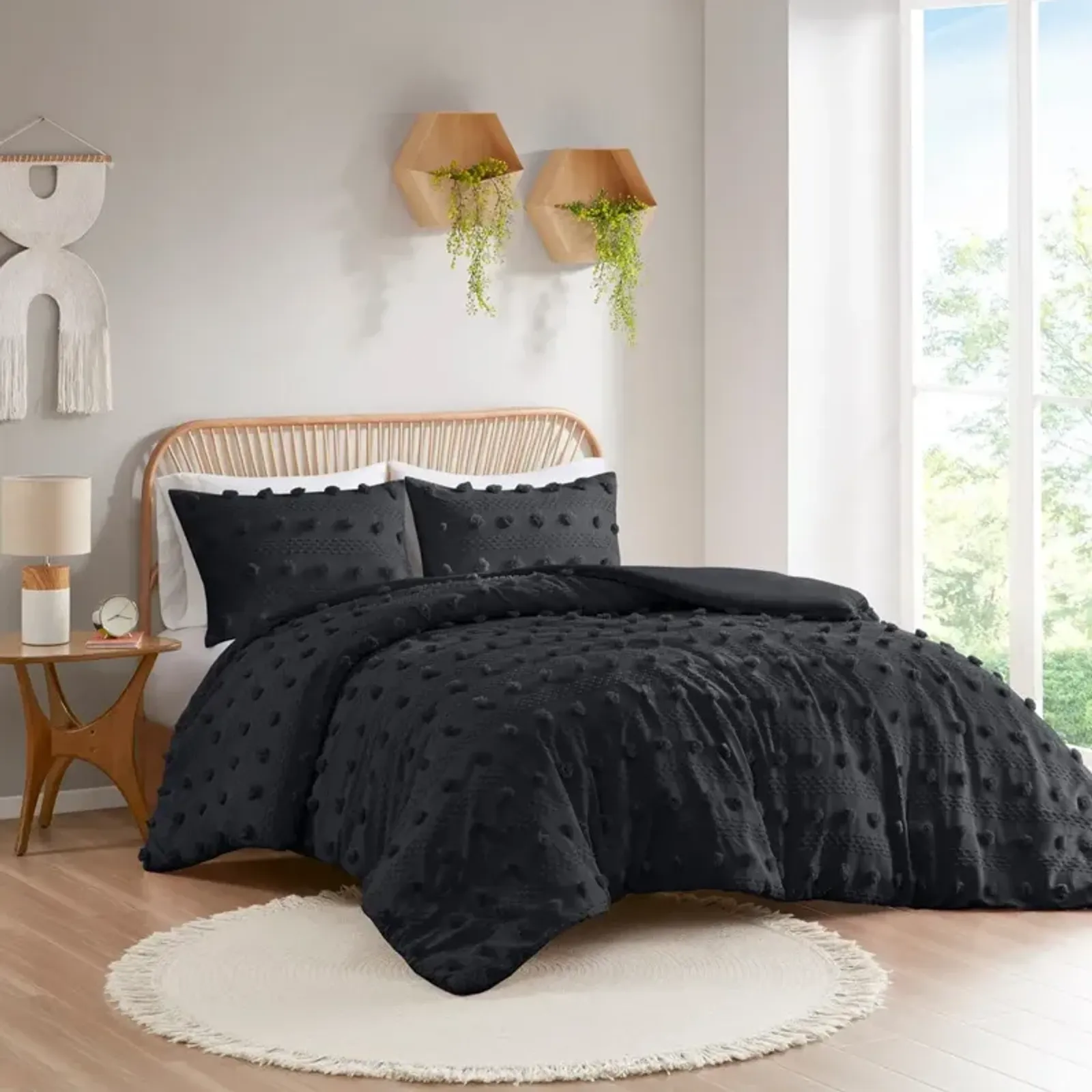 Kamila Twin/Twin XL Duvet Cover Set - Black