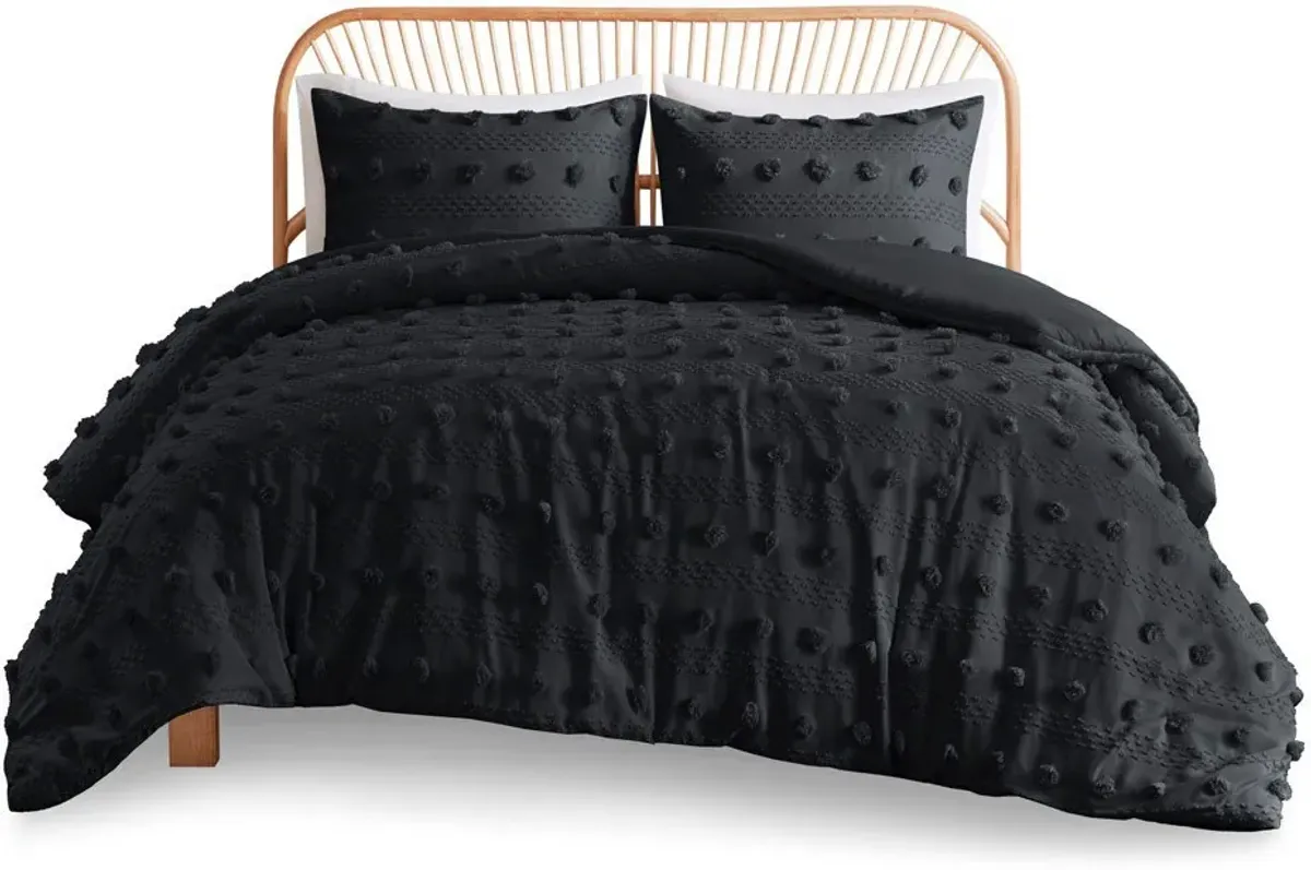 Kamila Full/Queen Duvet Cover Set - Black