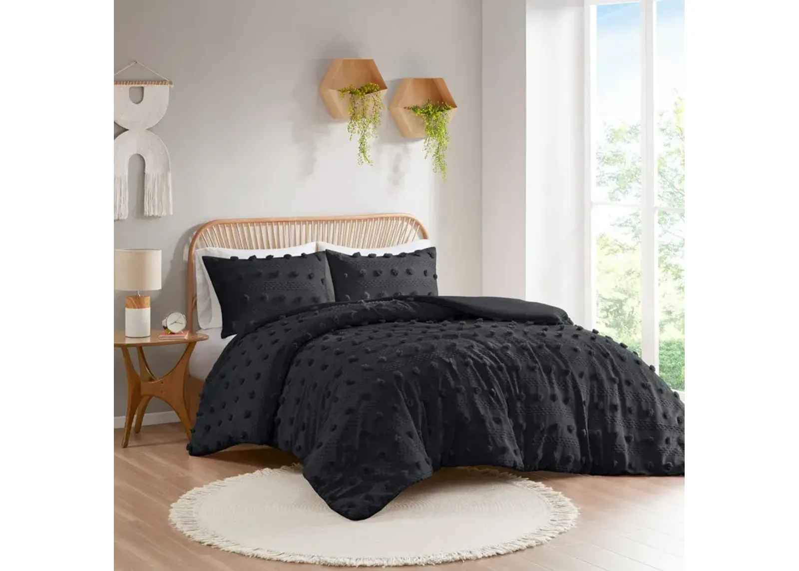 Kamila Full/Queen Duvet Cover Set - Black