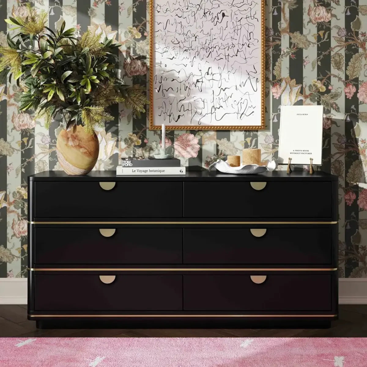 Melina 6-Drawer Dresser - Black