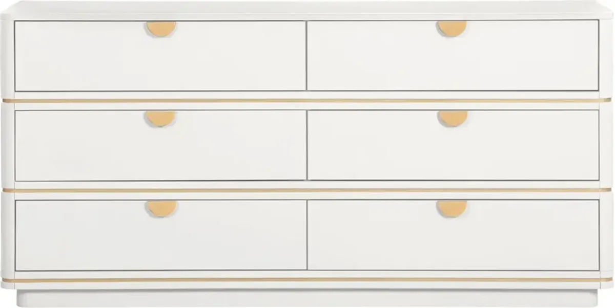 Melina 6-Drawer Dresser - Cream