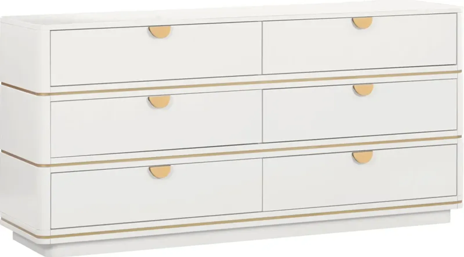 Melina 6-Drawer Dresser - Cream