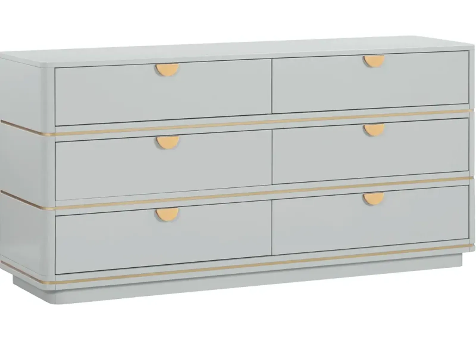 Melina 6-Drawer Dresser - Gray