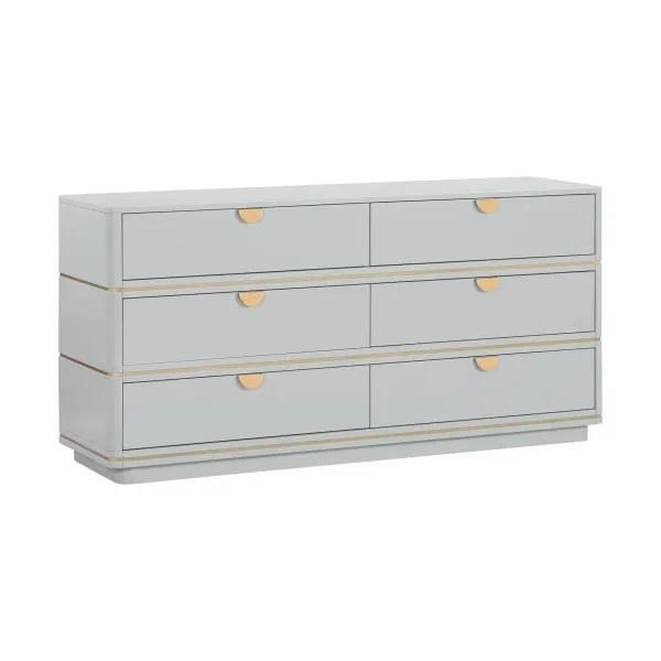 Melina 6-Drawer Dresser - Gray