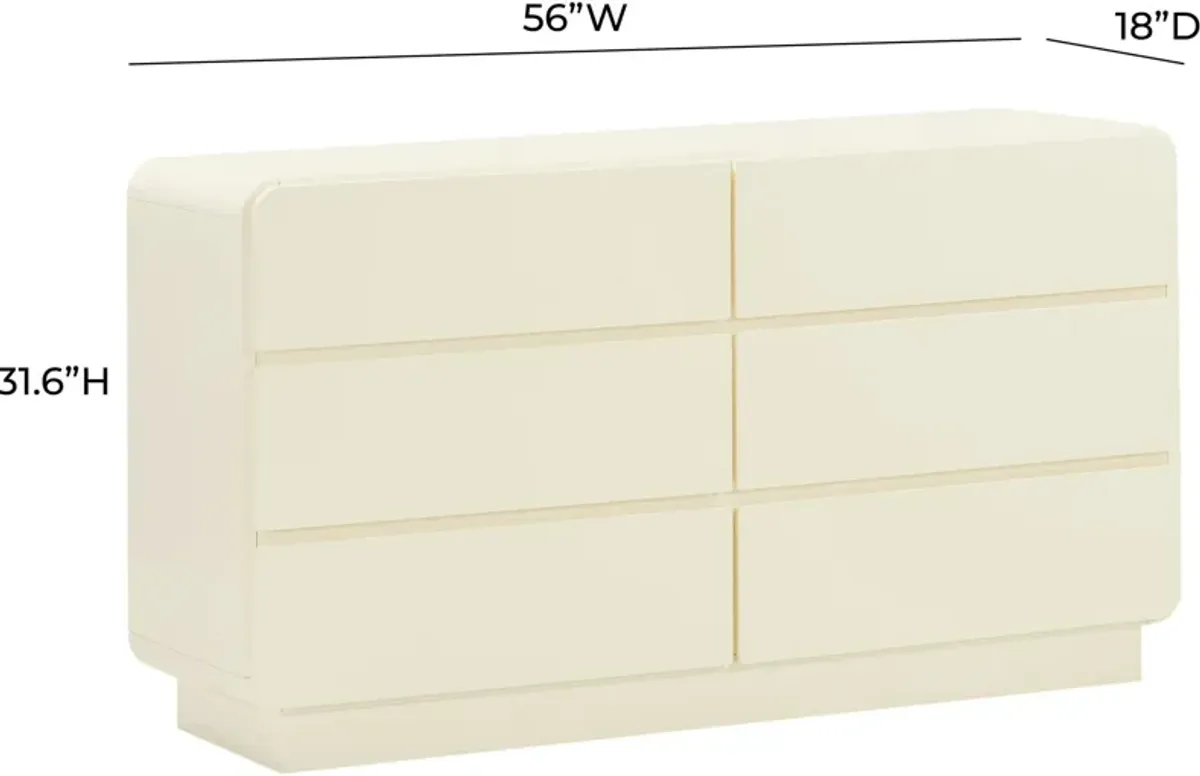 Veria 6-Drawer Dresser - Cream