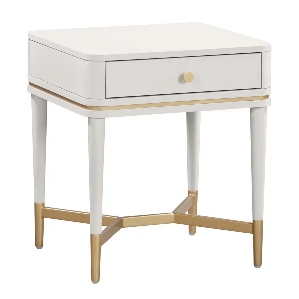 Melina 1-Drawer Nightstand - Cream
