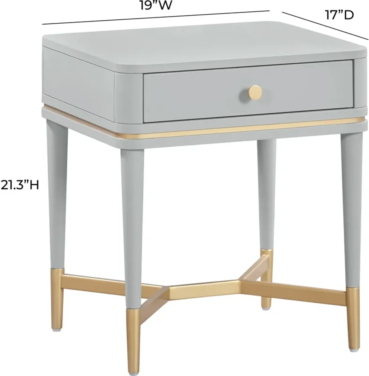 Melina 1-Drawer Nightstand - Gray