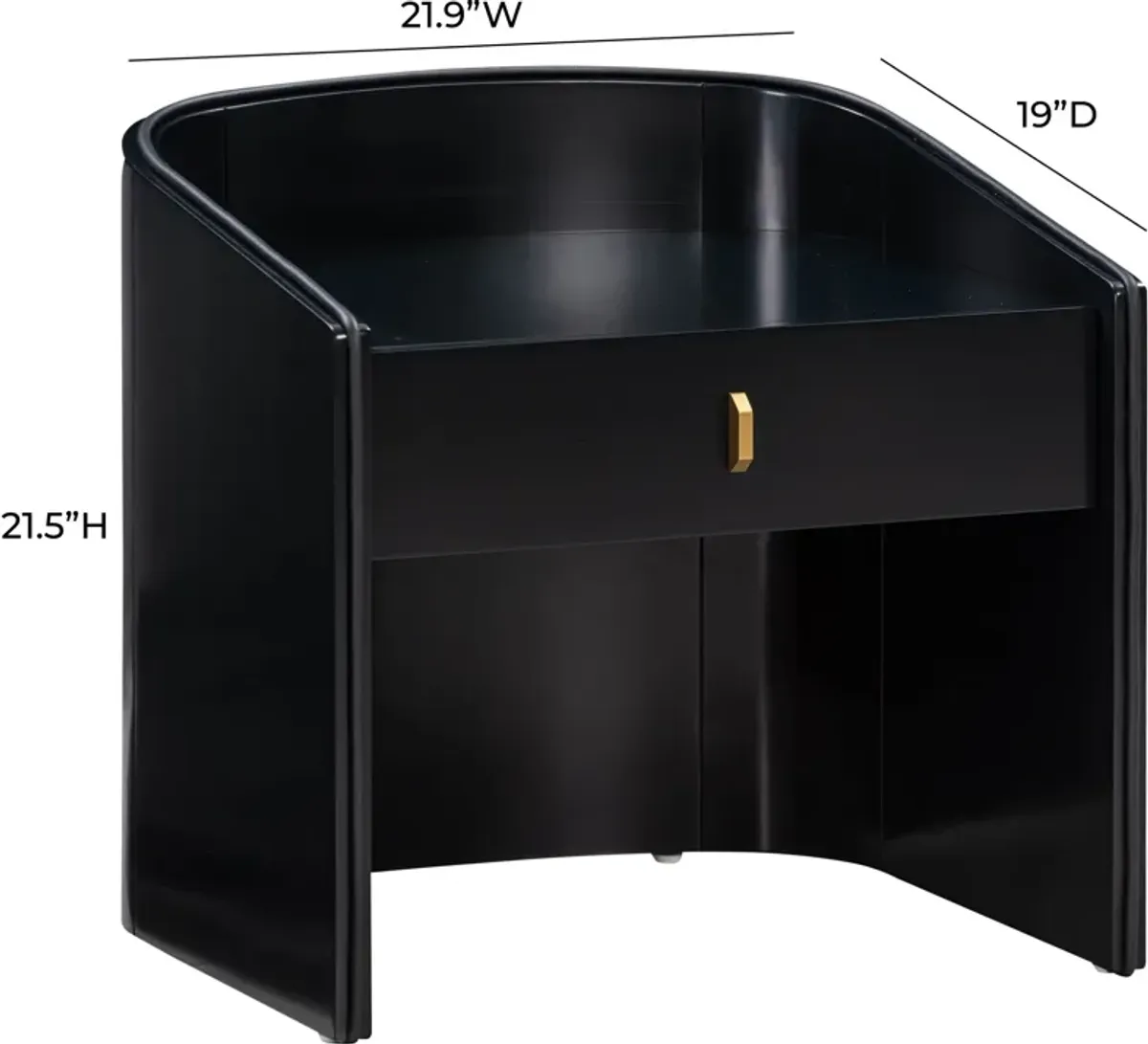 Terran 1-Drawer Nightstand - Black