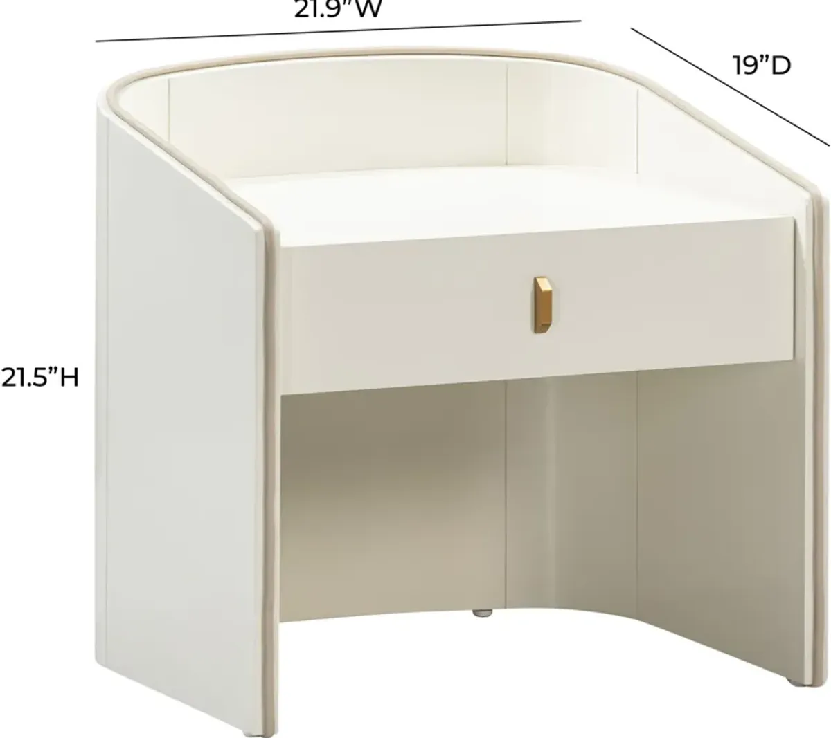 Terran 1-Drawer Nightstand - Cream