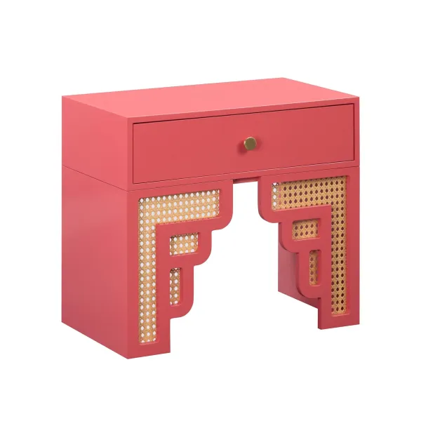 Rue 1-Drawer Nightstand - Pink/Natural