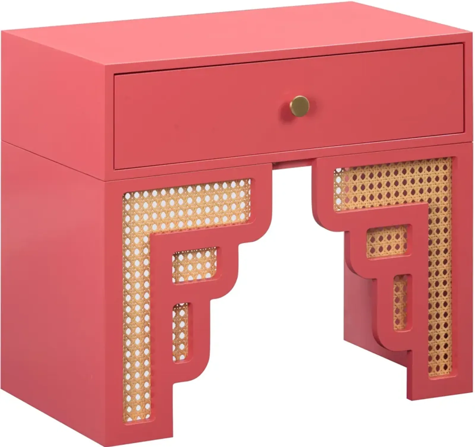 Rue 1-Drawer Nightstand - Pink/Natural