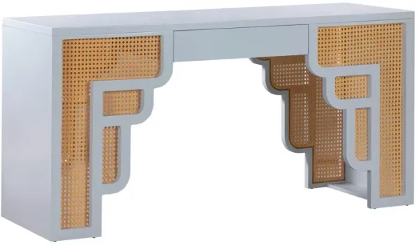 Rue Executive Desk - Blue/Natural