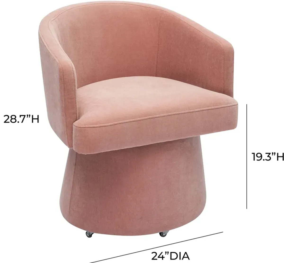 Mobley Upholstered Desk Chair - Pink