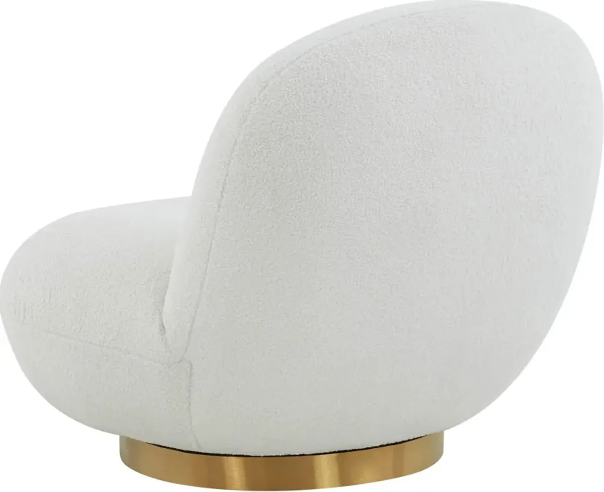 Issey Swivel Accent Chair - White