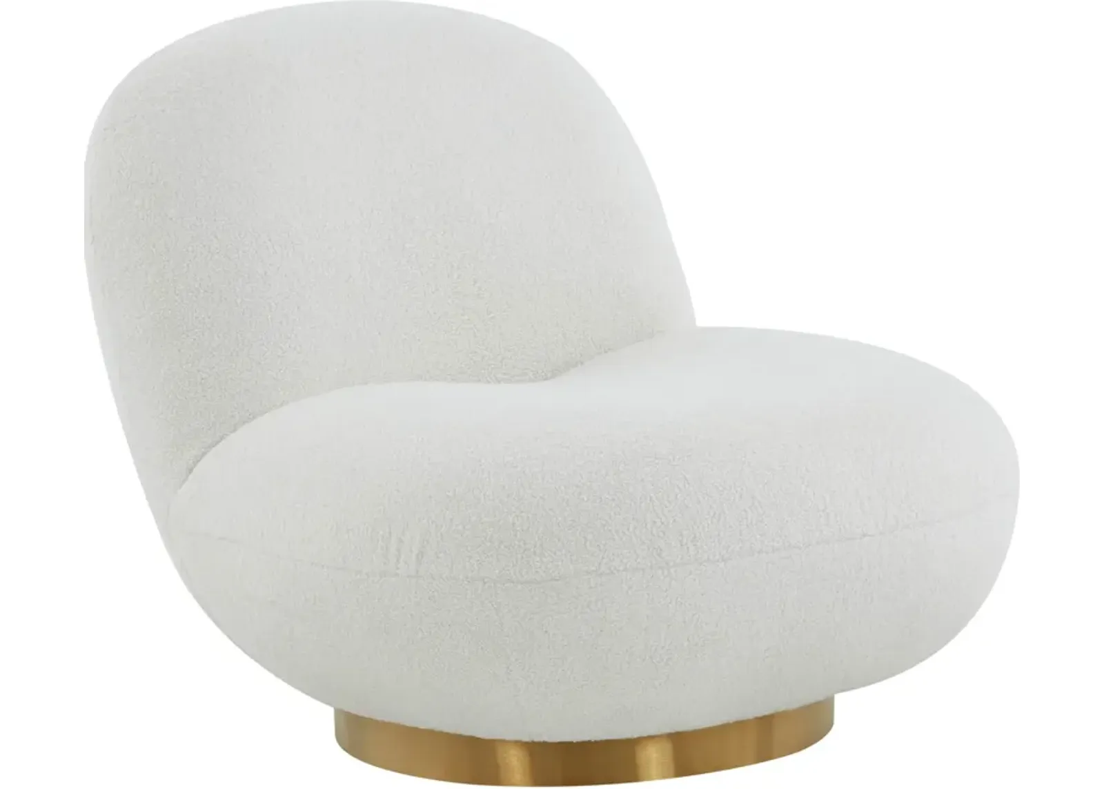 Issey Swivel Accent Chair - White