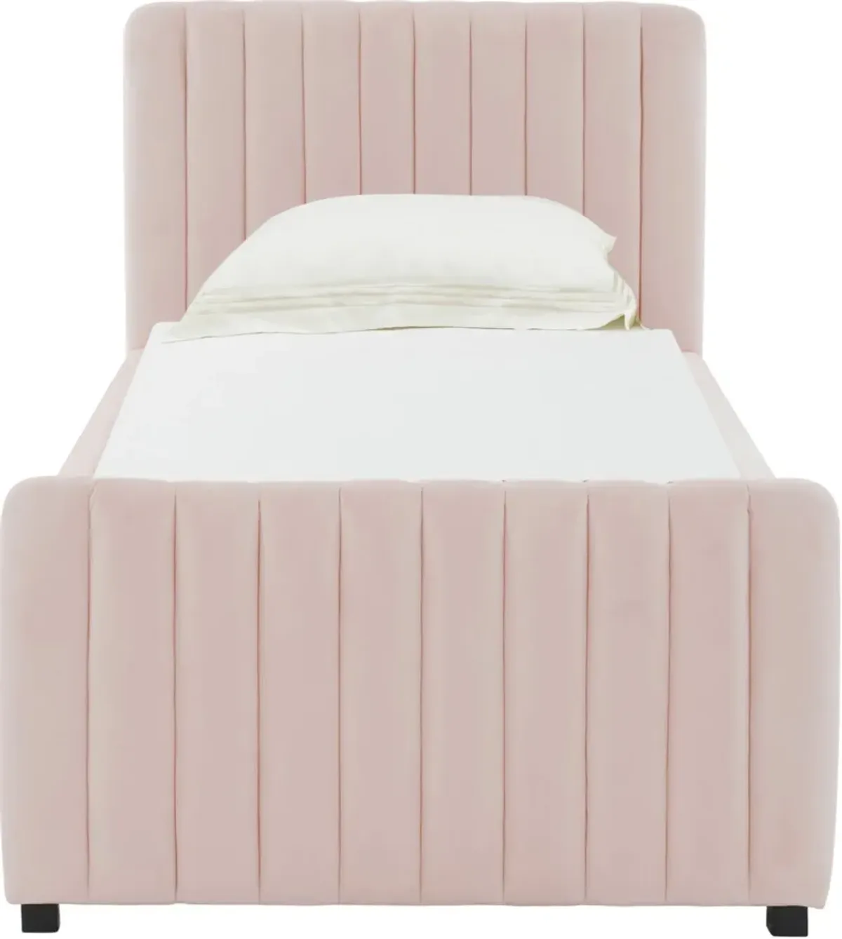 Maylin Twin Upholstered Bed with Trundle - Pink