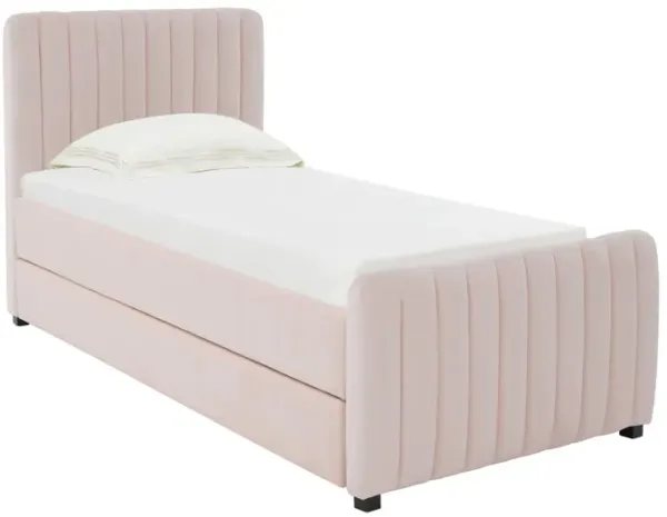 Maylin Twin Upholstered Bed with Trundle - Pink